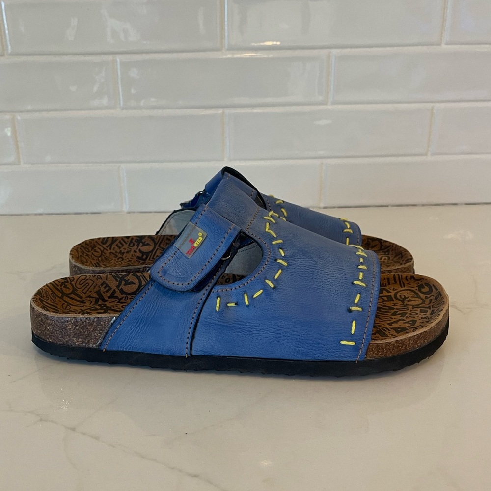 TMA EYES Leather Slide Sandals EU 41 Slip On Flip Flops